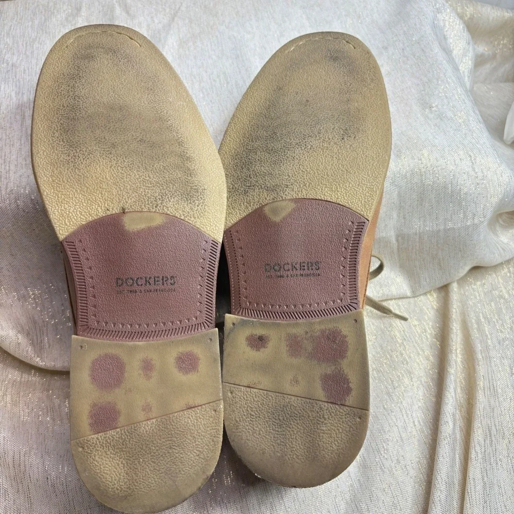 Dockers Mens Tan Leather Oxford Dress Shoes Lace Up Size 12M